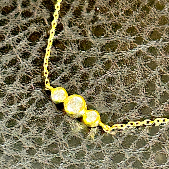 Silpada Elegant Gold Bracelet with 3 Crystal Accents in evenly spaced rows. - Picture 2 of 7